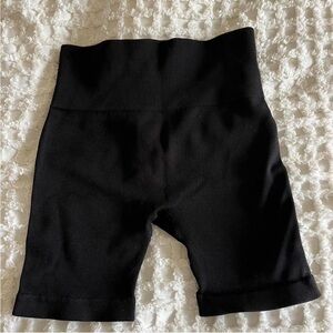 Black High-Waisted Biker Shorts